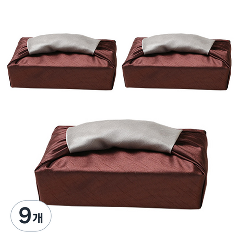 통샵 실크 겹 보자기 70 x 70 cm, 브라운 + 아이보리(106), 9개