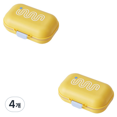 더자카 비비드톤 휴대용 비누케이스 FREE, 비비드 옐로, 4개
