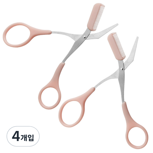 세븐스타 아이브로우 눈썹가위, 연핑크, 4개