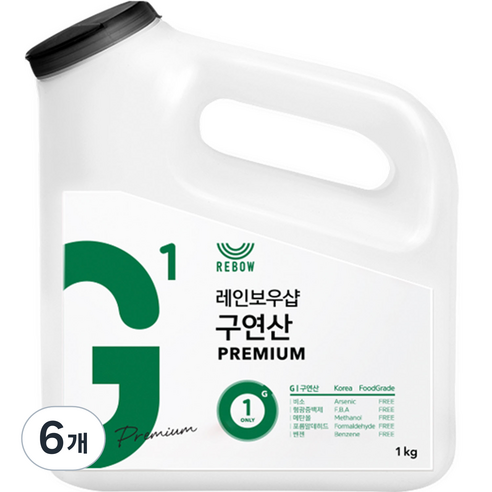 레인보우샵 구연산 프리미엄 왕톡톡이, 1kg, 6개