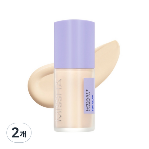 미샤 레이어링 핏 파운데이션 세미 글로우 35ml, 19호 아이보리, 2개
