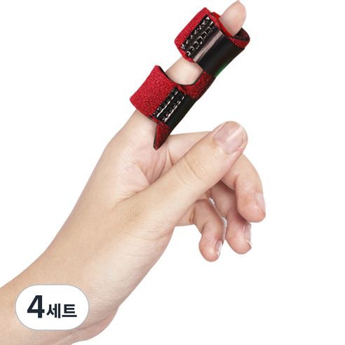 바디큐 닥터스 손가락 고정 보호대 레드 2개입, 4세트