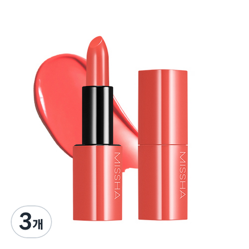 미샤 데어 루즈 쉬어 슬릭 립스틱 3.5g, 워닝 싸인, 3개