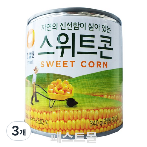 청정원 스위트콘 통조림, 340g, 3개