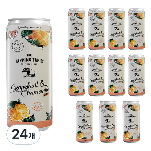 태핑타피르 라이트 스파클링 탄산음료 자몽 & 캐모마일, 24개, 250ml