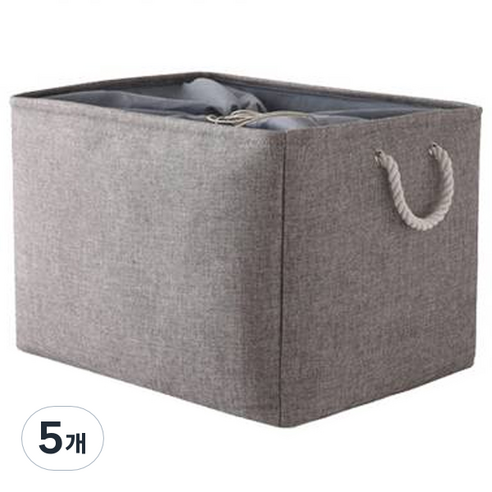 리빙공감 졸라매는 패브릭 장난감 옷 정리 보관함, 그레이, 5개
