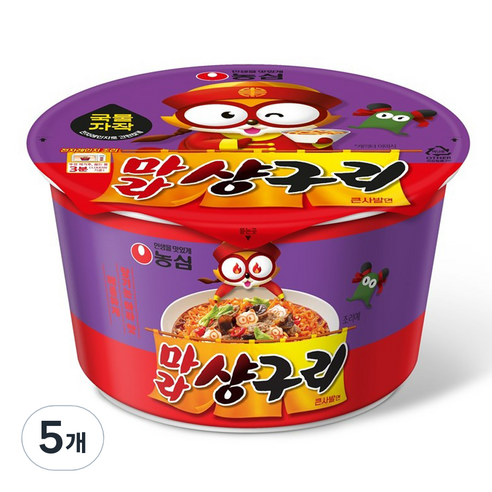 너구리 마라 샹구리 큰사발면 103g, 5개