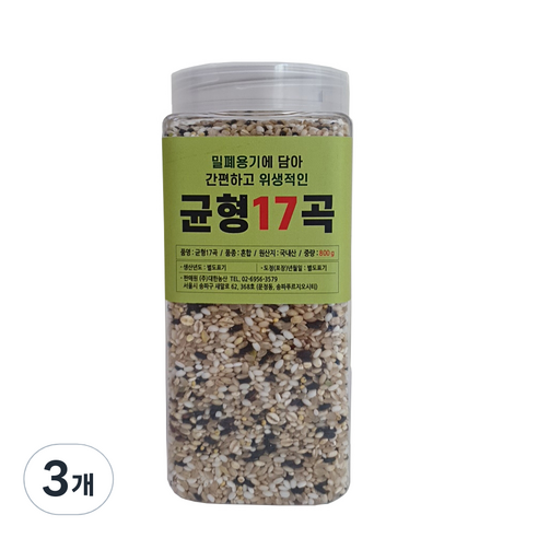 대한농산 통에담은 균형17곡, 800g, 3개