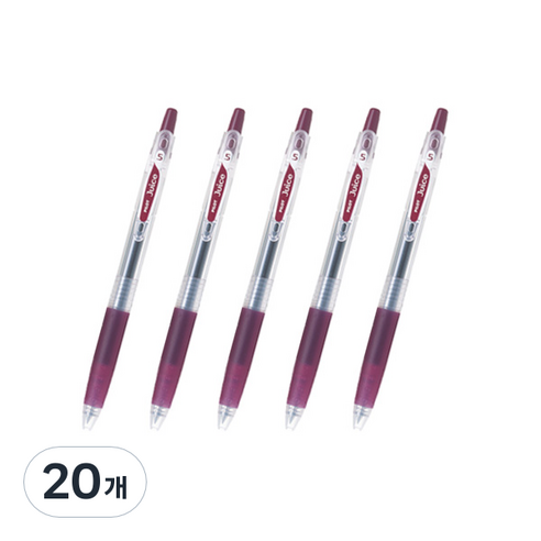 파이롯트 주스 젤잉크펜 0.5mm LJU-10EF, 다크레드, 20개