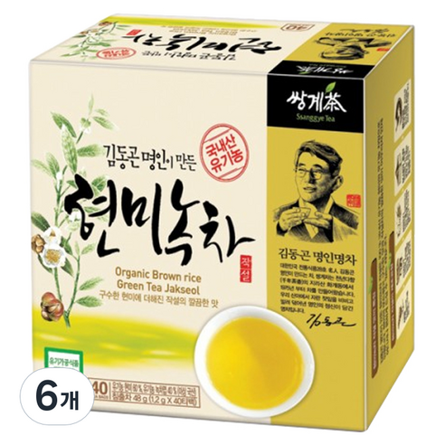 김동곤명인이만든유기농현미녹차작설, 1.2g, 40개입, 6개