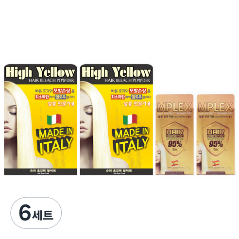 모리스 하이옐로우 셀프 탈색제 세트, 180ml, 6개