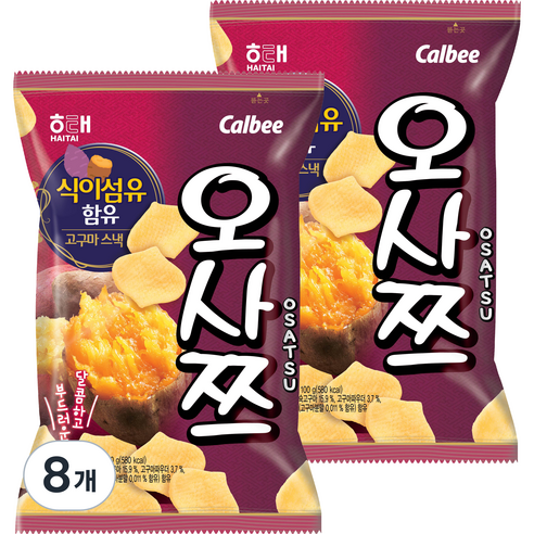 해태제과 오사쯔 과자, 100g, 8개