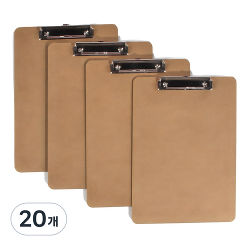 엉클킴 클립보드 A4, 브라운, 20개