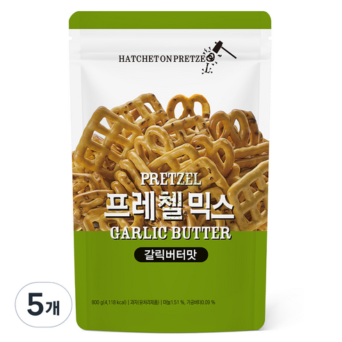 헤치트온프레첼 프레첼 믹스 갈릭버터맛, 800g, 5개