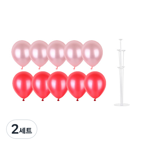 파티쇼 풍선꽂이장식세트 70cm, 핑크파티, 2세트