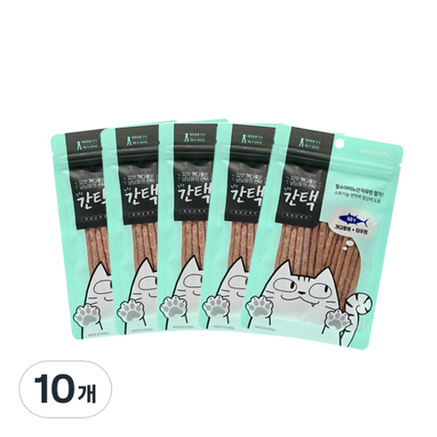 간택 고양이 져키, 가다랑어 + 타우린 혼합맛, 50g, 10개