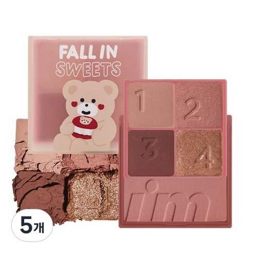 아임미미 폴인스위츠 에디션 멀티큐브 아이팔레트 7.7g, 글램로즈, 5개