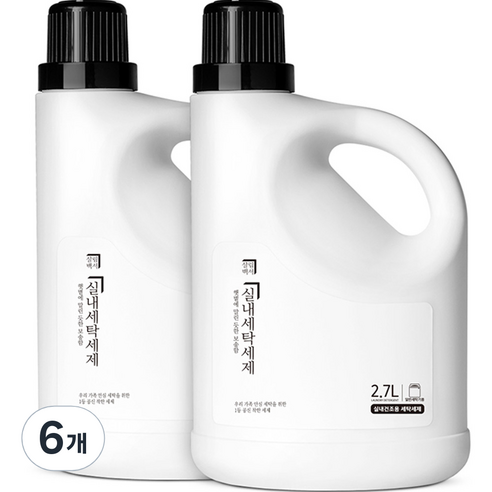 살림백서 실내건조 일반용 세탁세제 본품, 2.7L, 6개