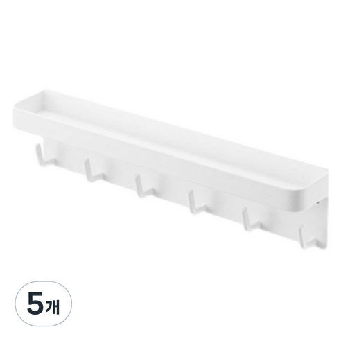 앞날창창 현관문 자석 걸이 선반, 화이트, 5개