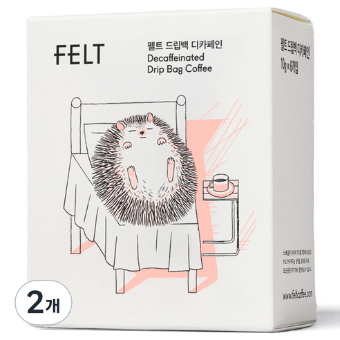 펠트 드립백커피 디카페인, 10g, 6개입, 2개