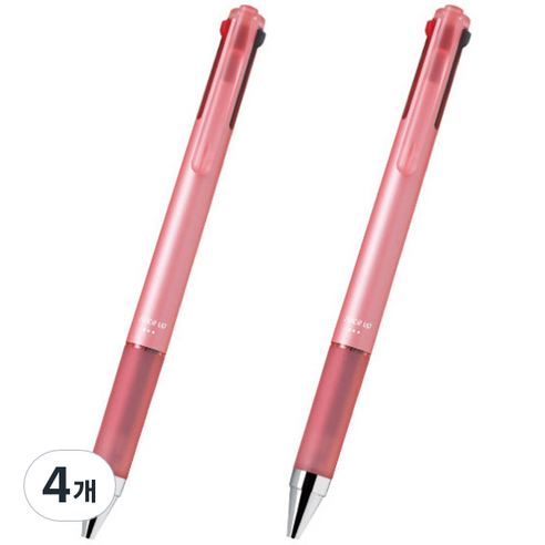파이롯트 다기능 젤잉크 쥬스업 3색 다색펜 0.4mm, 코랄, 4개