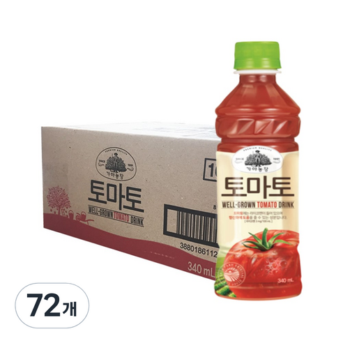 가야농장 토마토 주스, 340ml, 72개