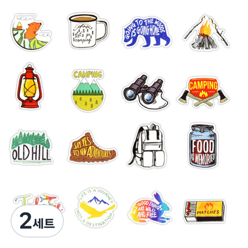 폴딩 꾸미기 감성 DIY 스티커 50p, 캠핑1, 2세트