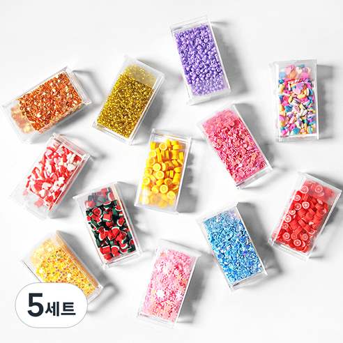 투영 네모케이스슬라임 토핑파츠 12종세트, 5세트, 혼합색상