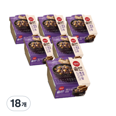 햇반 솥반 흑미밤찰밥, 210g, 18개