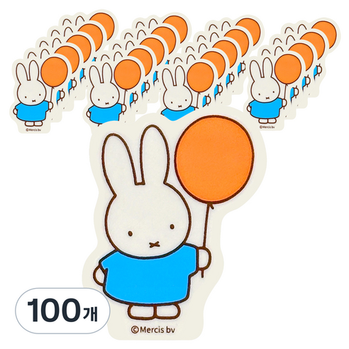 조선문방구 미피 모양 지우개, 블루 토끼, 100개