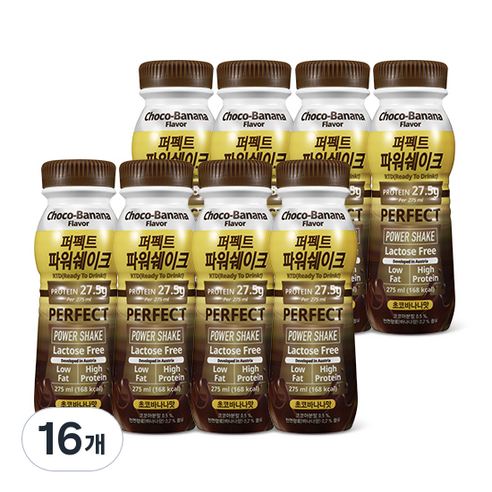 칼로바이 퍼펙트파워쉐이크 헬스 단백질 보충제 초코바나나, 275ml, 16개