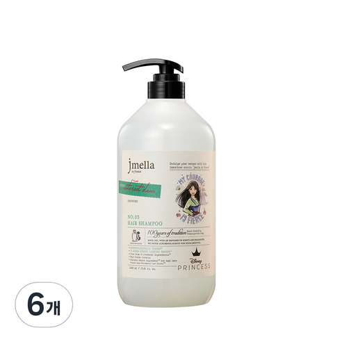 제이멜라 인 프랑스 디즈니 포레스트 듀 헤어 퍼퓸샴푸 아로마틱 그린향, 1000ml, 6개