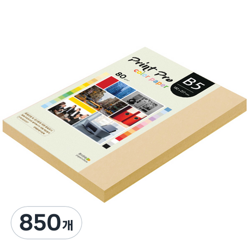 종이문화 프린트 프로 칼라 복사용지 No 03 베이지 80g, B5, 850개