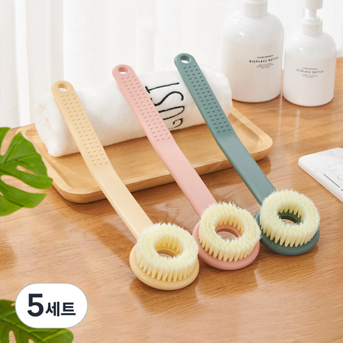 모나코올리브 등 블랙헤드 커브드 밀착 바디브러시 3종 세트, 인디핑크 + 옐로우 + 카키그린, 5세트