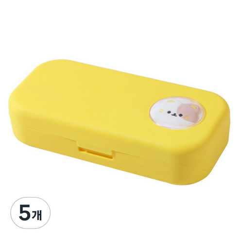 비투윈 실용적인 필통, 옐로우, 5개