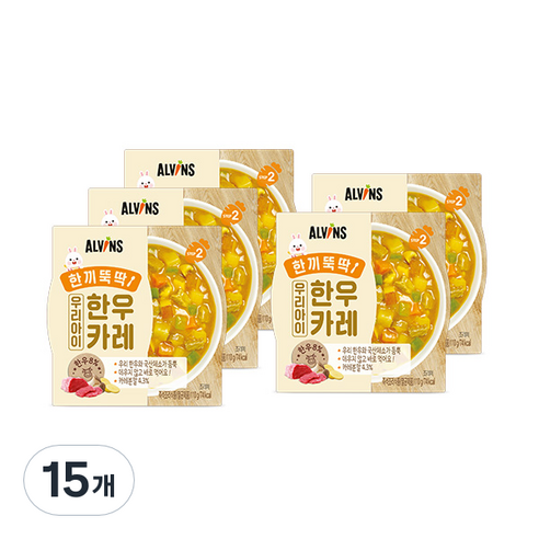 엘빈즈 한끼뚝딱 우리아이 한우카레, 15개, 카레, 110g