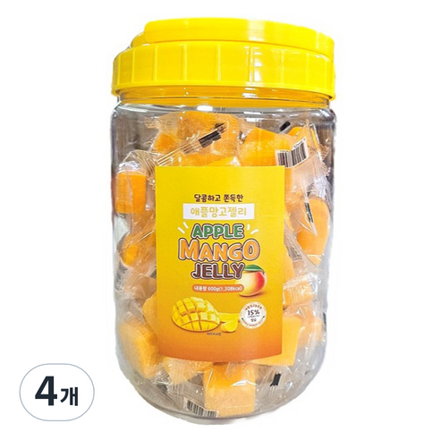 달콤하고 쫀득한 애플망고젤리, 600g, 4개
