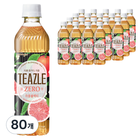 티즐 제로 자몽블랙티, 500ml, 80개
