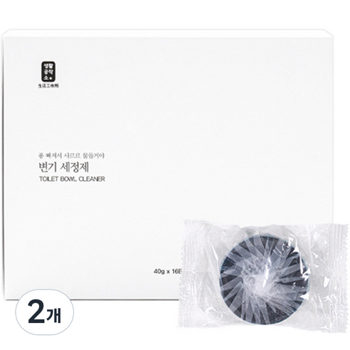 생활공작소 변기 세정제 16p, 640g, 2개