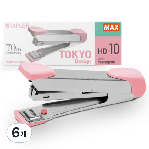 MAX 스테플러 HD-10, 파스텔핑크, 6개
