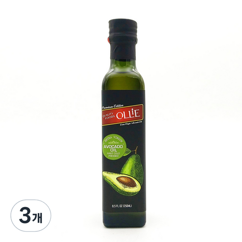 올리에 엑스트라버진 프리미엄 에디션 아보카도 오일, 250ml, 3개