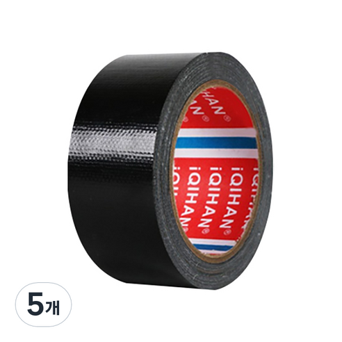 다다 고점도 강력 면 테이프 40mm x 50m, 검정색, 5개