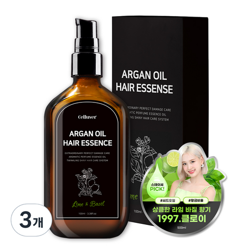 셀러버 아르간 퍼퓸 헤어오일 클로이, 3개, 100ml