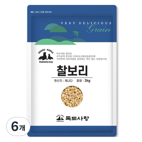 독도사랑 찰보리, 2kg, 6개