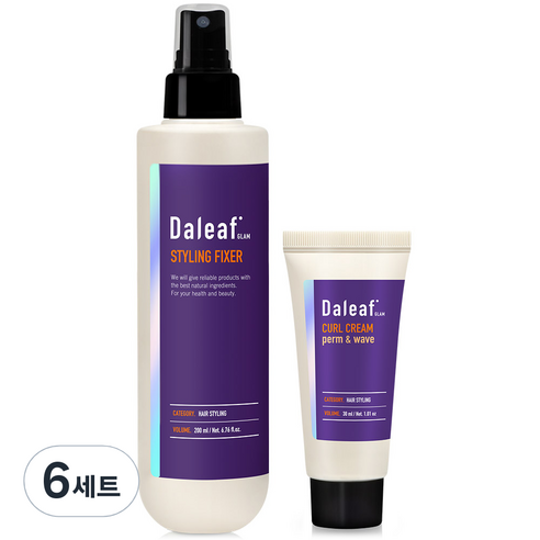 달리프 글램 스타일링 헤어 픽서 200ml + 컬크림 30ml, 6세트