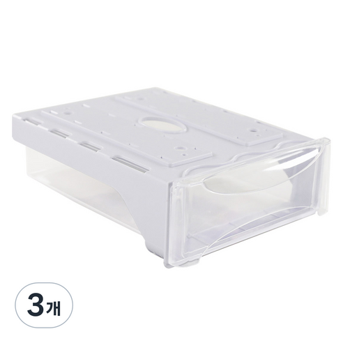 책상밑 공간활용 부착형 히든서랍, 투명, 3개
