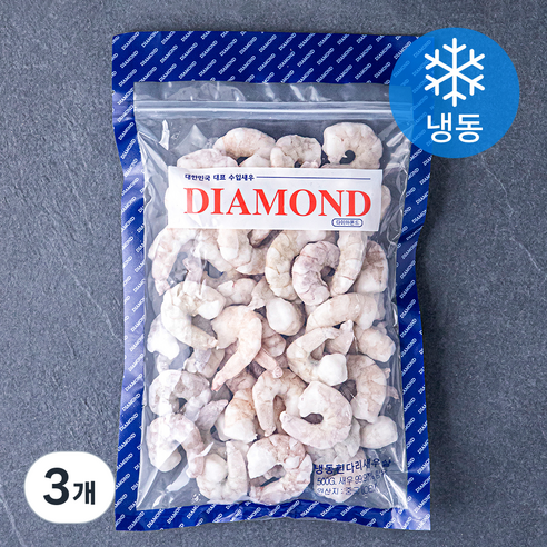 DIAMOND 생새우살 (냉동), 3개, 500g(31~50)