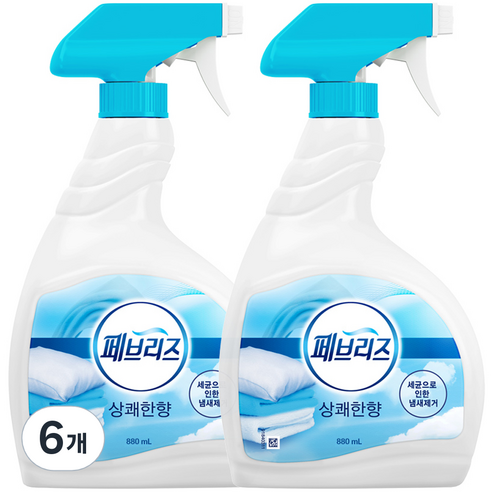 페브리즈 섬유탈취제 상쾌한향 본품, 880ml, 6개