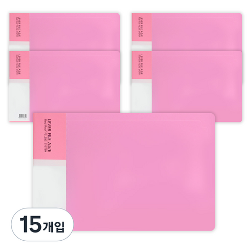 레드루프 PP 레버화일 A5 세금철, 핑크, 15개입