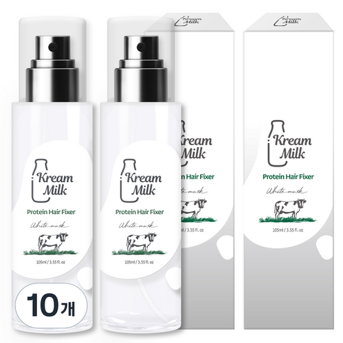크림밀크 단백질 헤어픽서 화이트머스크향, 10개, 105ml